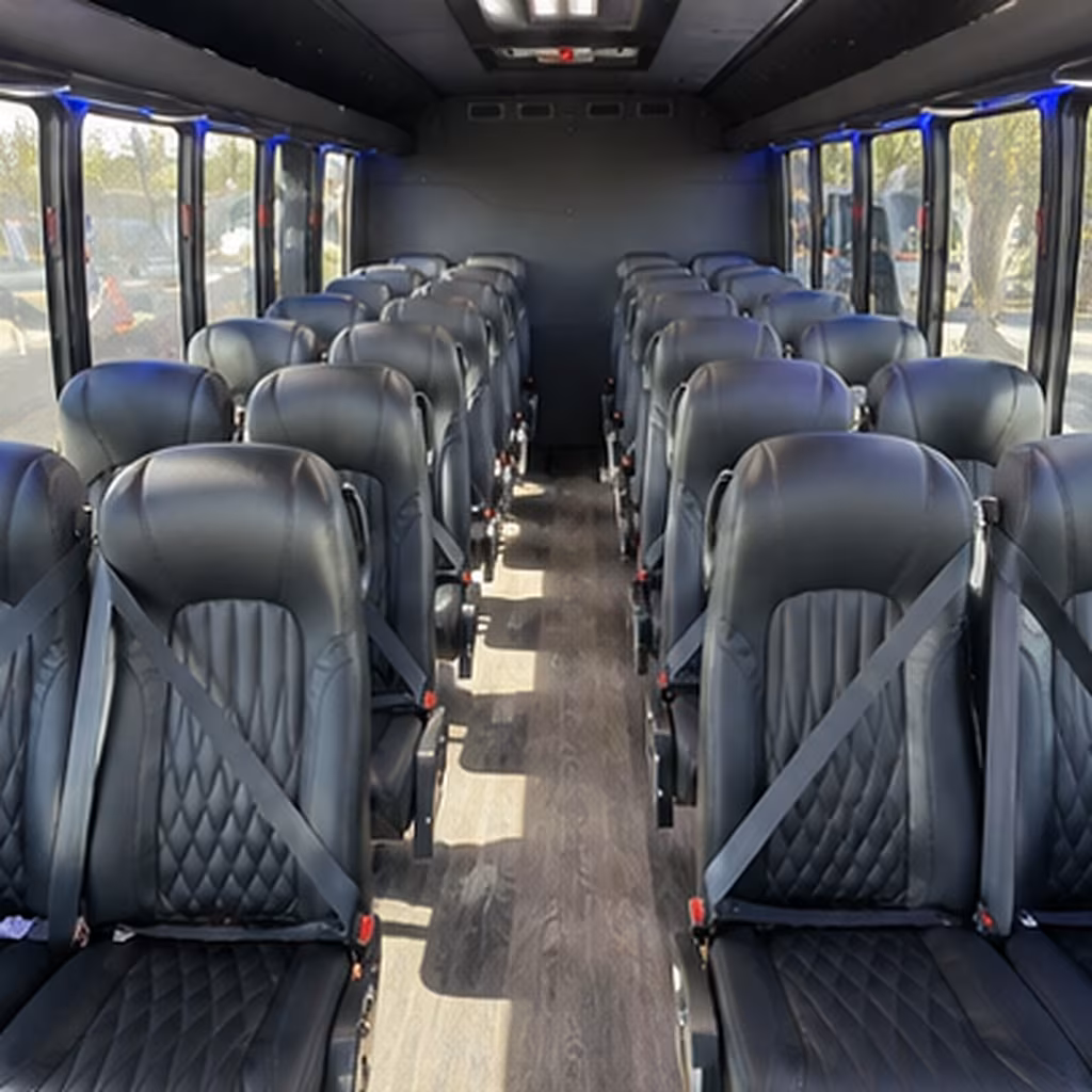 medford 28 passenger minibus interior