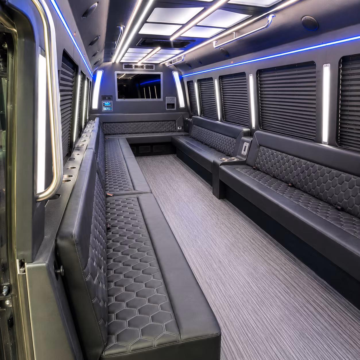 medford 40 passenger party bus interior