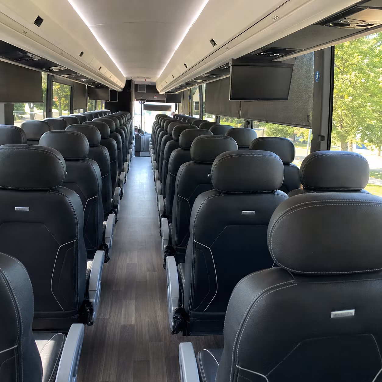 medford 56 passenger charter bus interior